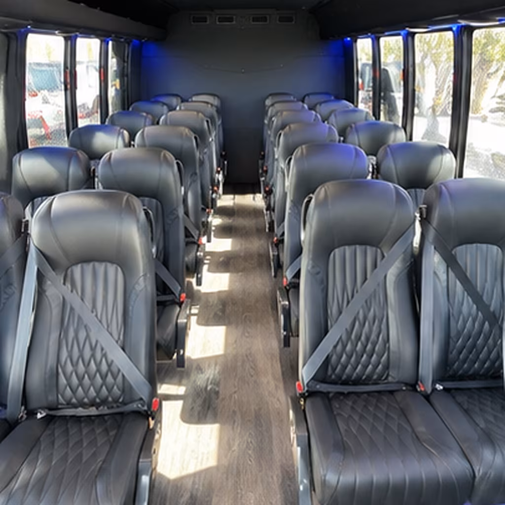 Broken Arrow Airport Shuttle & Transportation party bus interior