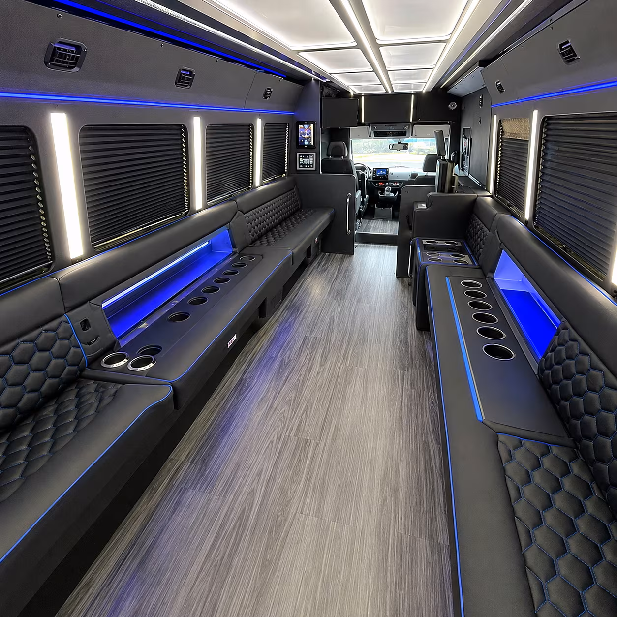 Broken Arrow Bachelor & Bachelorette Transportation party bus interior