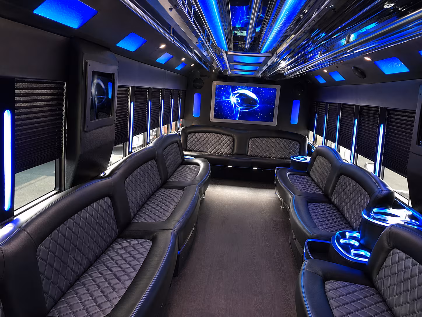 Broken Arrow Private Event Transportation party bus exterior