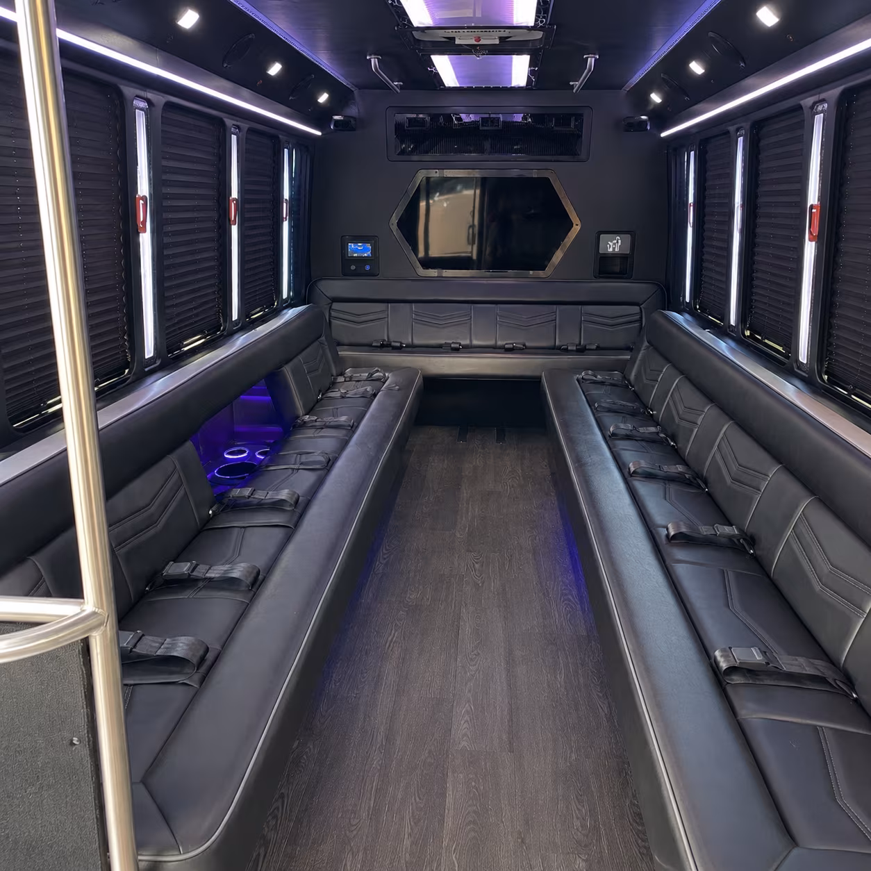 Broken Arrow Private Event Transportation party bus exterior