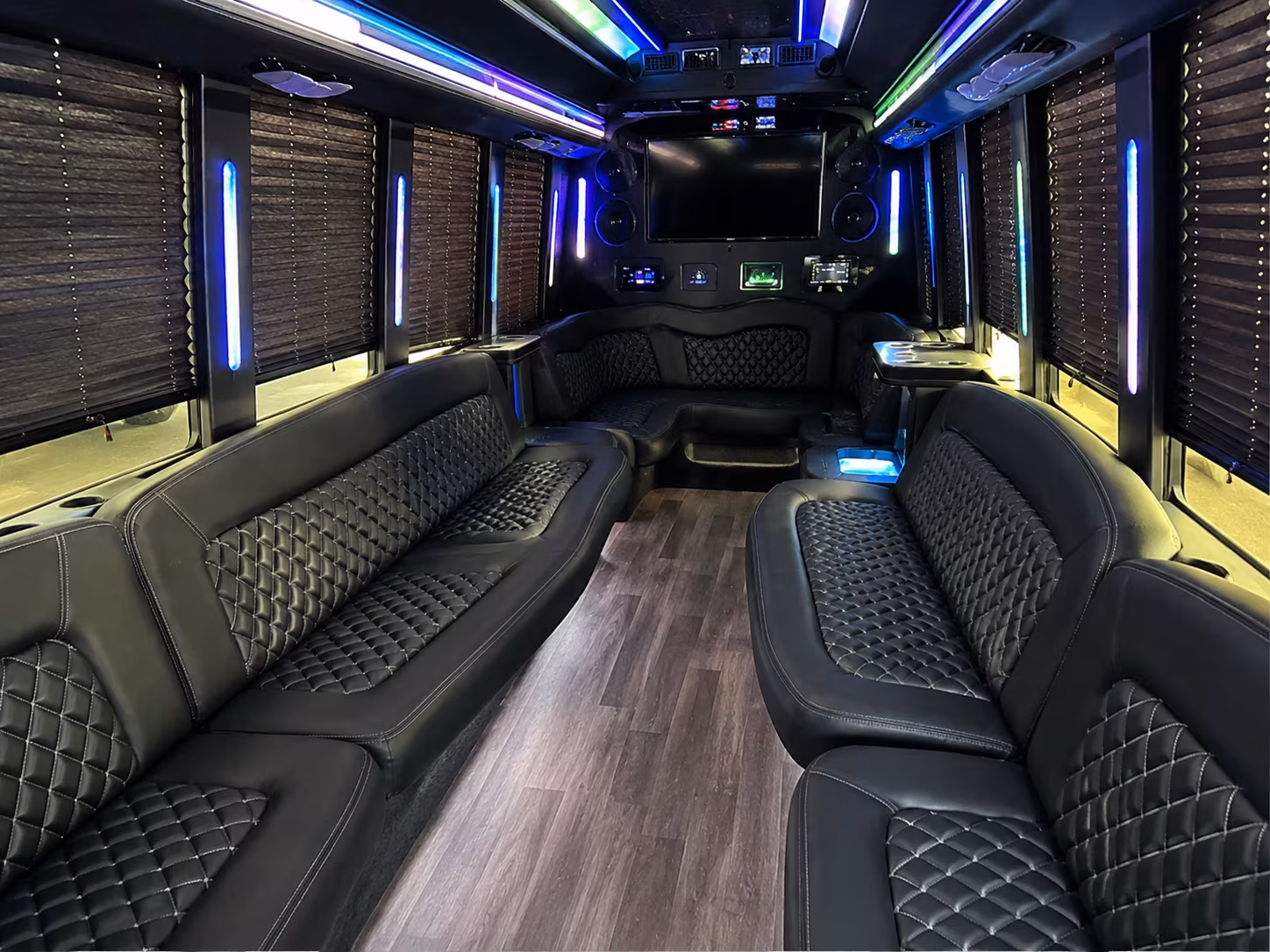 Broken Arrow Prom & Homecoming Transportation party bus interior