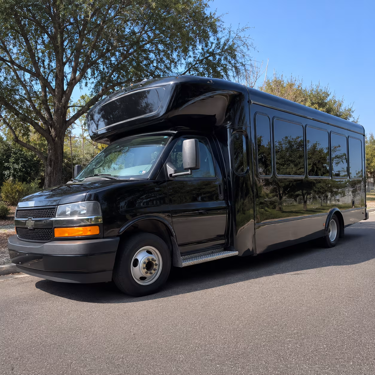 Broken Arrow Wedding Transportation party bus exterior