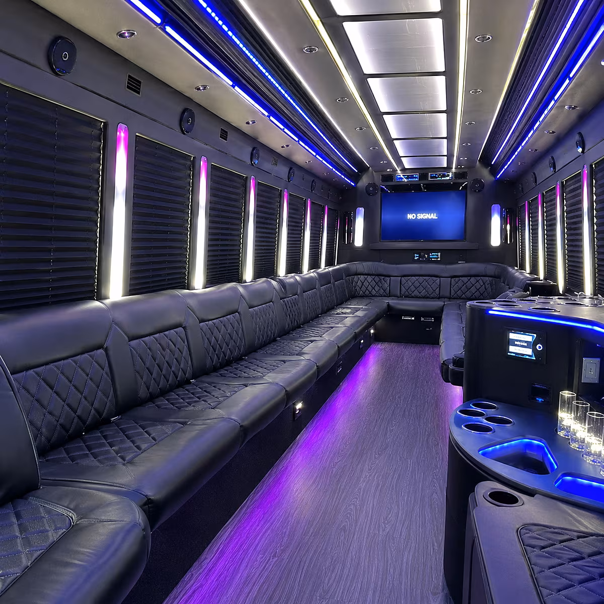 Broken Arrow Wedding Transportation onboard seating