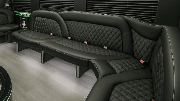 Interior of Charter Bus Company Tulsa's 15 Passenger Party Bus in Tulsa
