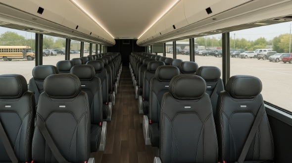 Interior of Charter Bus Company Broken Arrow's 25 Passenger Minibus in Broken Arrow