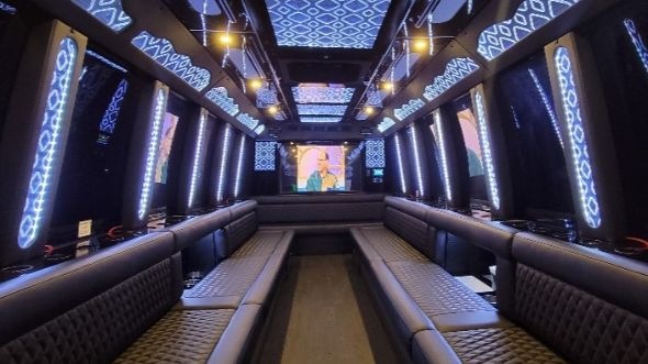 Interior of Charter Bus Company Fort Smith's 25 Passenger Party Bus in Fort Smith