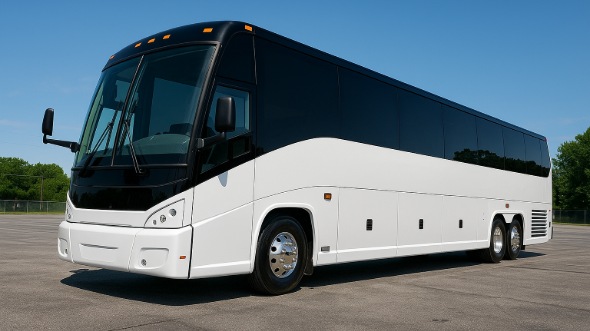 Exterior of Charter Bus Company Fayetteville's 40 Passenger Party Bus in Fayetteville