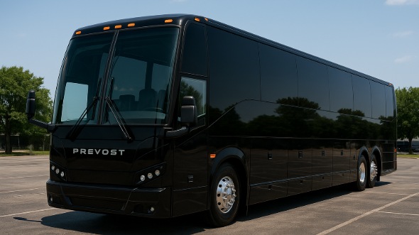 Exterior of Charter Bus Company Broken Arrow's 44 Passenger Charter Bus in Broken Arrow