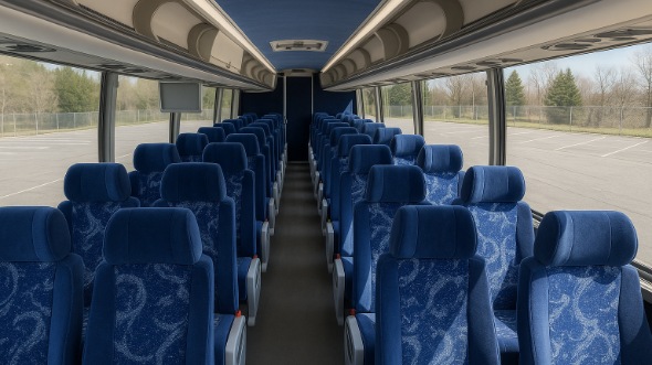 Interior of Charter Bus Company Broken Arrow's 44 Passenger Charter Bus in Broken Arrow