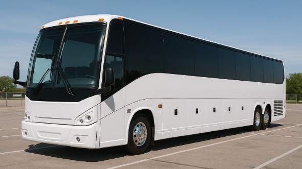 Exterior of Charter Bus Company Broken Arrow's 47 Passenger Charter Bus in Broken Arrow