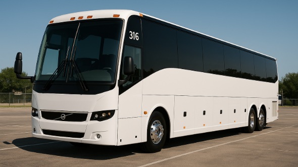 Exterior of Charter Bus Company Broken Arrow's 48 Passenger Charter Bus in Broken Arrow