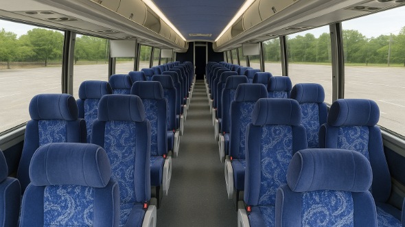 Interior of Charter Bus Company Broken Arrow's ADA Charter Bus in Broken Arrow